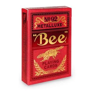 Bee Metalluxe red poker deck playing cards USPCC baraja roja