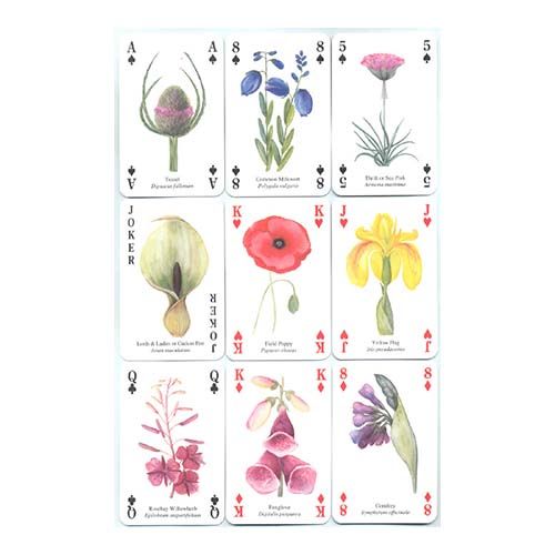 Wild flowers playing cards Heritage Baraja poker flores silvestres