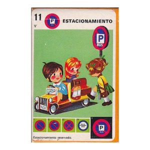 Aprende Señales de trafico Renault Heraclio Fournier 1972 baraja infantil Naipe 11V