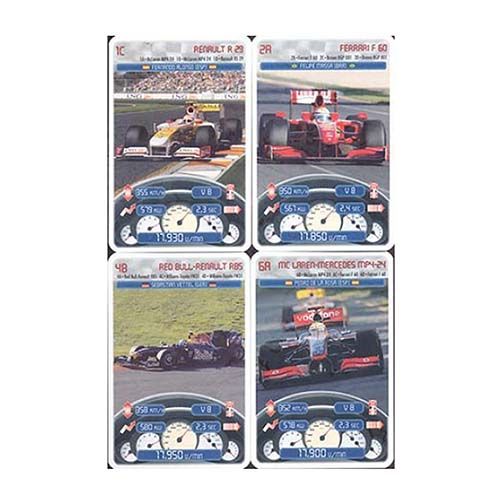 Formel 1 Formula Megatrumpf piatnik playing cards quartets Cuartetos formula 1 baraja blanco 12