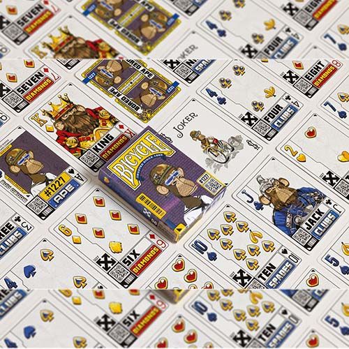 Bicycle Bored Ape NFT tokens blockhain Ethereum Crypto Monkey playing cards Baraja poker Mono criptomonedas
