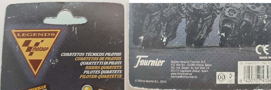 Legends MotGP Fournier Leyendas Moto GP baraja cuartetos cartas naipe 2013 blister 2