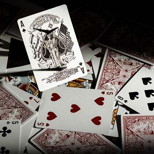Pioneers playing cards Souvenir Chicago poker deck The Ellusionist Cartamundi Baraja cartas naipes USA red roja