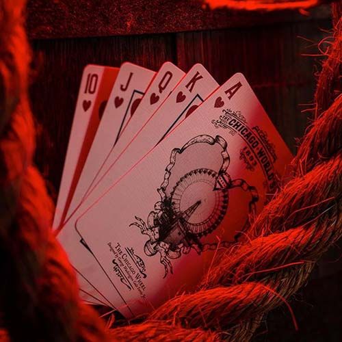 Pioneers playing cards Souvenir Chicago poker deck The Ellusionist Cartamundi Baraja cartas naipes USA red roja