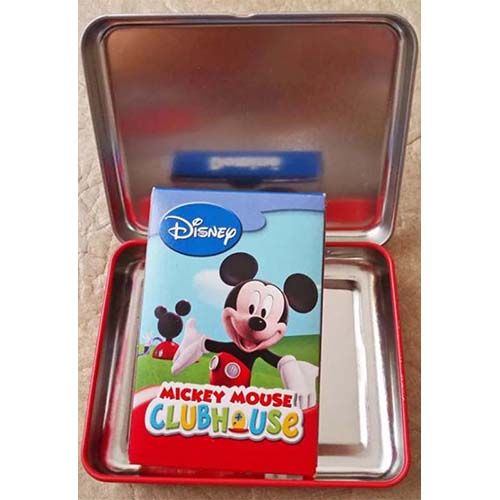 Disney Domino M;ickey Mouse club house Fournier baraja cartas edicion especial caja lata metalica 14