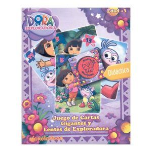 Dora La Exploradora Juego de cartas Fournier Didactica Gigantes lentes aprender ingles naipe 11