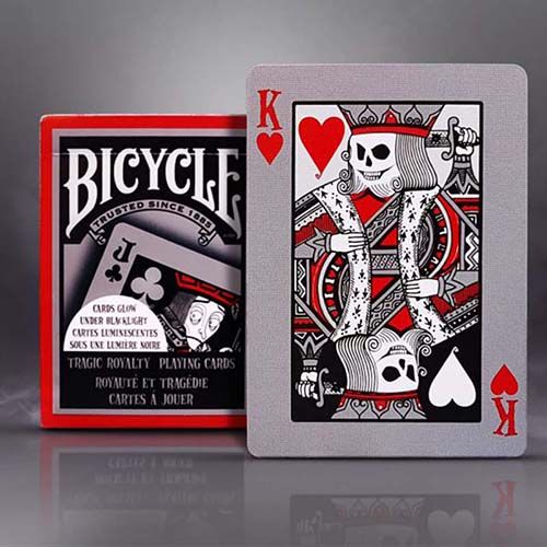 Bicycle Tragic Royalty poker deck playing cards Tim Burton glow under blacklight luminiscente UV light 12