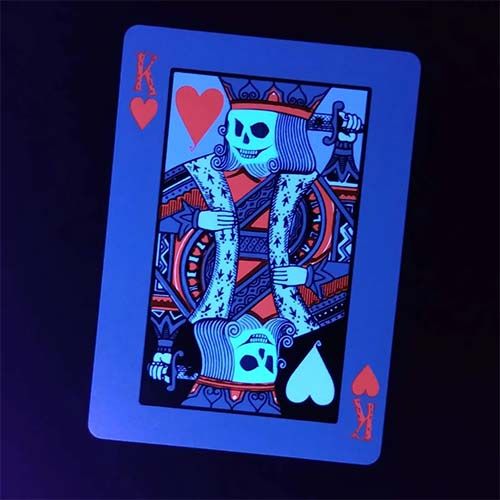 Bicycle Tragic Royalty poker deck playing cards Tim Burton glow under blacklight luminiscente UV light 14