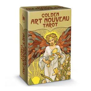 Mini Golden Art Nouveau Tarot Lo Scarabeo 78 gold cards instruction cartas oro doradas instrucciones 11