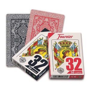 Baraja Caras Catalanas Fournier 32 50 cartas rojo azul 8420707006532 Ref F20993 naipe 11
