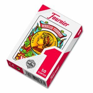 Baraja española 1E50 Fournier 50 cartas calidad ref F20991 8420707006471 naipe azul rojo 11