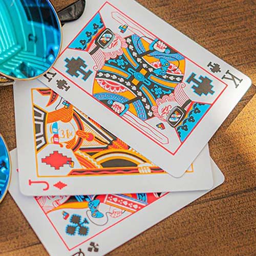 Game Over playing cards red poker deck USPCC Gemini Pixel 13