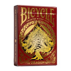 Bicycle Red Dragon playing cards Chinese China Roja foil plata poker deck collectable 11