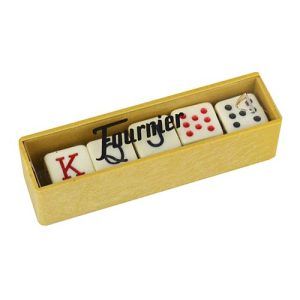 Dados poker caja Fournier 5 dado puntos j q k pitos plastico blancos mentiroso 11