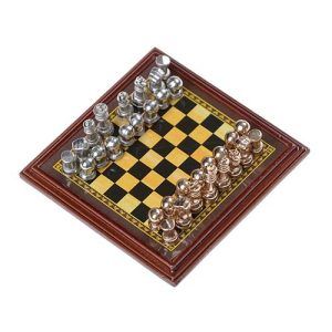 Mini Ajedrez Tablero y piezas miniatura Chess Juego mesa jugar juego mesa board metal 11