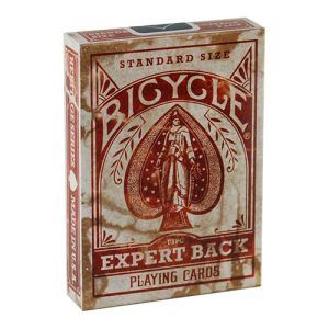 Bicycle Expert back playing cards distressed poler deck brown magic USPCC baraja caras magia envejecida retro 11