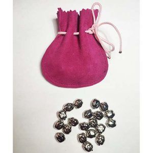 Bolsa 20 amarracos garbanzos Mus amarrakos juego accesorios piel bolsita judas ante rosa 11