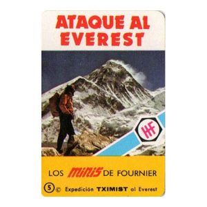 Minis Ataque al Everest Fournier Naipes Heraclio Mini baraja cartas naipe expedicion Tximist serie nostalgia amarilla 11