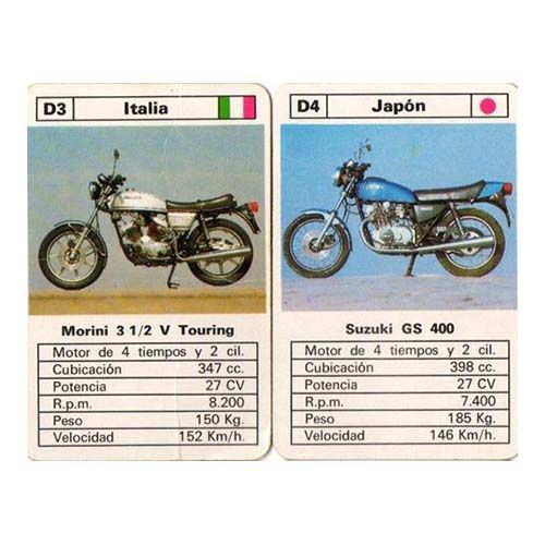 Minis Motos Veloces Fournier Naipes Heraclio baraja cartas naipe moto mini miniatura serie nostalgia coleccion 12