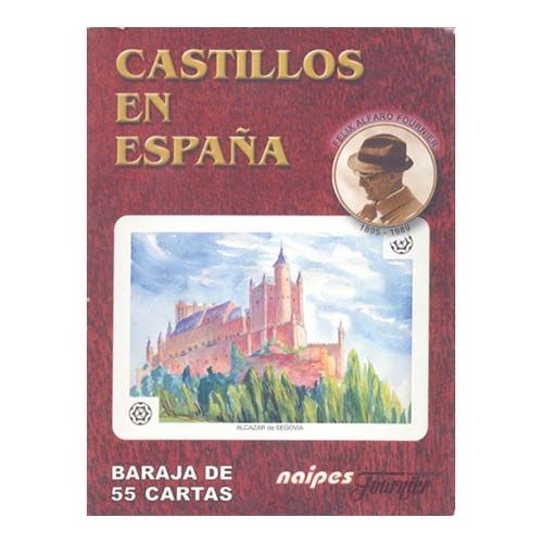 Baraja Castillos en España Fournier Naipes Heraclio Felix Alfaro Fournier poker 55 cartas naipe acuarela 11