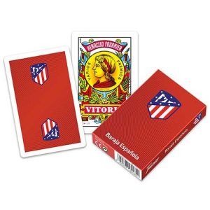 Baraja española Atletico Madrid Fournier 40 cartas naipe mus futbol juego jugar Liga Simeone Cholo 11