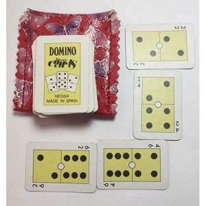 Mini Domino cartas Comas Naipes 28 fichas Negsa baraja silencioso playing cards cartera viaje bolsillo pocket 11