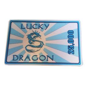 Chip Lucky Dragon casino 25000 blue coin poker game texas holdem apuesta juego ficha valor azul 1