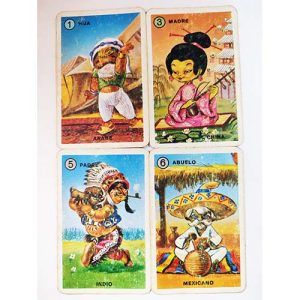 Baraja Familias 7 paises 1964 Fournier Naipes Heraclio cartas naipe original siete 1965 juego infantil indios chinos negritos 12