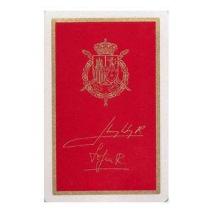 Baraja Firma Reyes España Fournier Heraclio cartas naipe Juan Carlos Sofia rey reina monarquia roja española firmar oficial 11