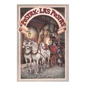 Baraja Poatak Las Postas Fournier Asociacion filatelica alavesa Correos Postal naipe cartas cornamusa Correo Heraclio 11