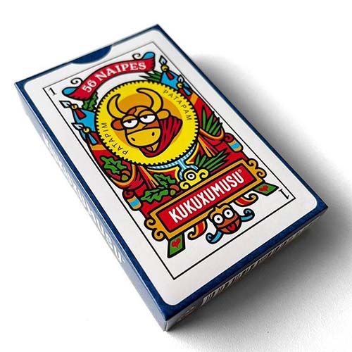 Kukuxumusu baraja española rabino 56 naipes cartas remigio ramundino dan fermin pamplona 8500000000335 azul roja 14