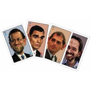Baraja lineas rojas 2015 Fournier naipe cartas politica politicos españoles España PP PSOE ciudadanos podemos 11