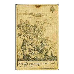 Reproduccion baraja Rebelion Monmouth Islas Britanicas 1685 siglo XVII naipe cartas poderk deck playing cards Ediciones Prado 12
