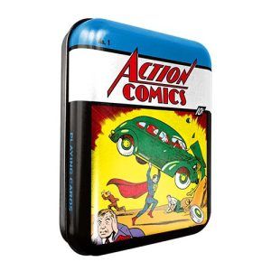 Superman No1 playing cards tin box Cartamundi Action poker deck DC Comics Heroe Warner Bros cinema film 5411068200526 retro vintage 11