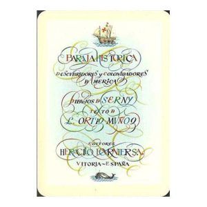 Baraja Historica Descubridores Colonizadores America Heraclio Fournier poker Serny naipe cartas esquinas doradas 11
