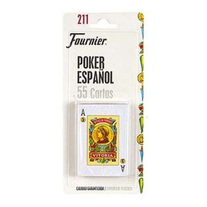 Baraja española 55 cartas Rabino 211 Fournier naipe poker español ramundino remigio azul roja monos rabinos juego Heraclio blister 11