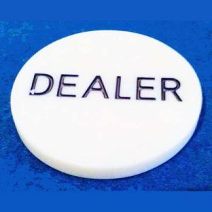 Dealer Chip Texas Holdem lucky poker ficha suerte blanca diametro 49 peso 16 11
