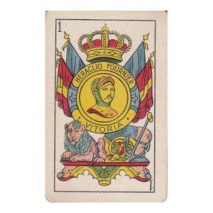 Hijos de Heraclio Fournier baraja española 1939 naipe 48 cartas timbre del estado rojo n5 pesetas antigua coleecion 11