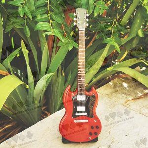 Miniature Guitar ACDC No2 Gibson SG Mini Music Hard Rock Australia guitarra red roka replica miniatura Musica grupo 11