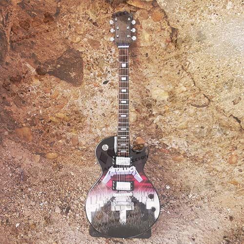 Miniature Guitar Metallica Cemetery Gibson Mini Music Heavy metal guitarra cementerio replica miniatura Musica grupo Banda 11
