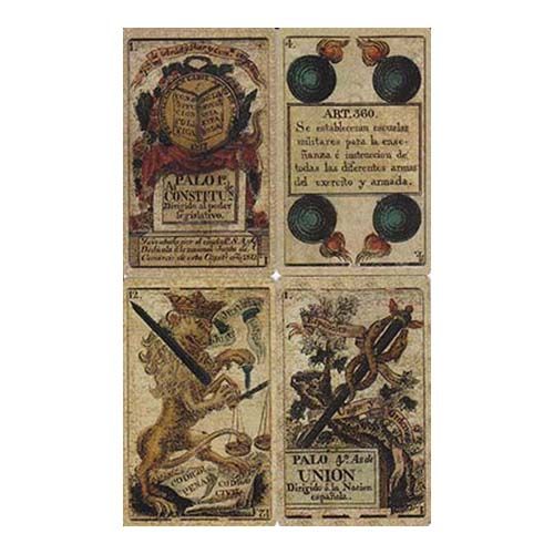 Reproduccion Baraja Constitucion Cadiz España 1822 facsimil Fournier Edciiones Prado poder legislativo justicia coleccion 12