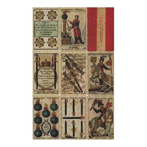 Reproduccion Baraja Constitucion Cadiz España 1822 facsimil Fournier Edciiones Prado poder legislativo justicia coleccion 13