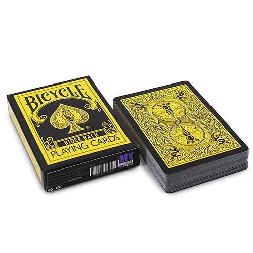 Bicycle Reverse yellow black playing cards poker deck gaff 3617201466800magical proyect magic baraja cartas naipe magia 13