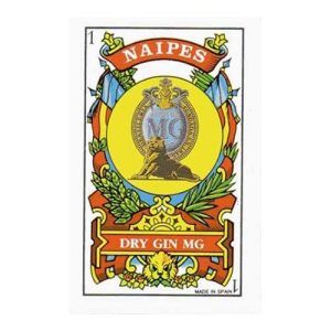Naipes Dry Gin MG baraja española 50 cartas naipe Manuel Giro Destilera bebida bebidas ginebra masters selection 11