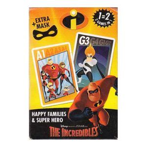 The Incredibles Games Cartamundi happy families super hero extra mask 5411068773211 Disney Pixar playing cards deck movie cinema 11