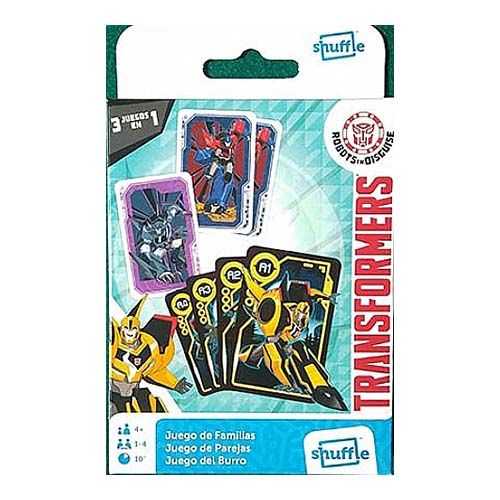 Transformers Juego de familias Cartamundi shuffle 3 en 1 baraja cartas infantil 5411068831775 parejas burro 2 naipes 33 cartas 11