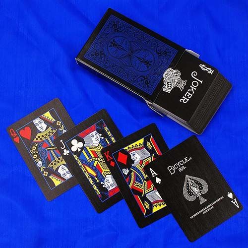 Bicycle Reverse blue black playing cards rider back magic USPCC tricks yellow gaff 3617201380502 12