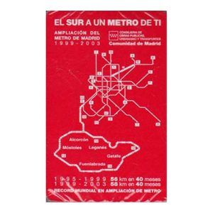 Metro Madrid baraja española Fournier 40 cartas ampliación comunidad record mundial Fuenlabrada Getafe plano Alcorcon Mostoles 11
