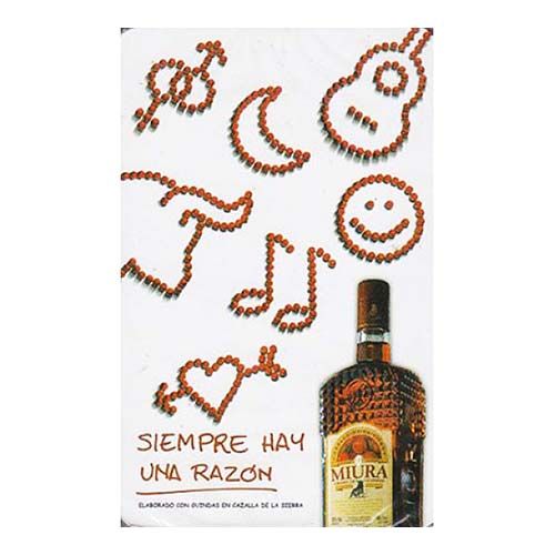 Miura crema baraja española Fournier guindas cazalla sierra bebida bebidas licor licores 40 cartas Naipes Heraclio publicitaria 11