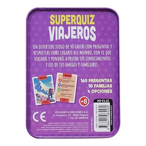 Viajeros SuperQuiz juego Susaeta editorial edidicones fichas cartas tarjetas baraja preguntas respuestas 9788411965569 viajar turismo 14